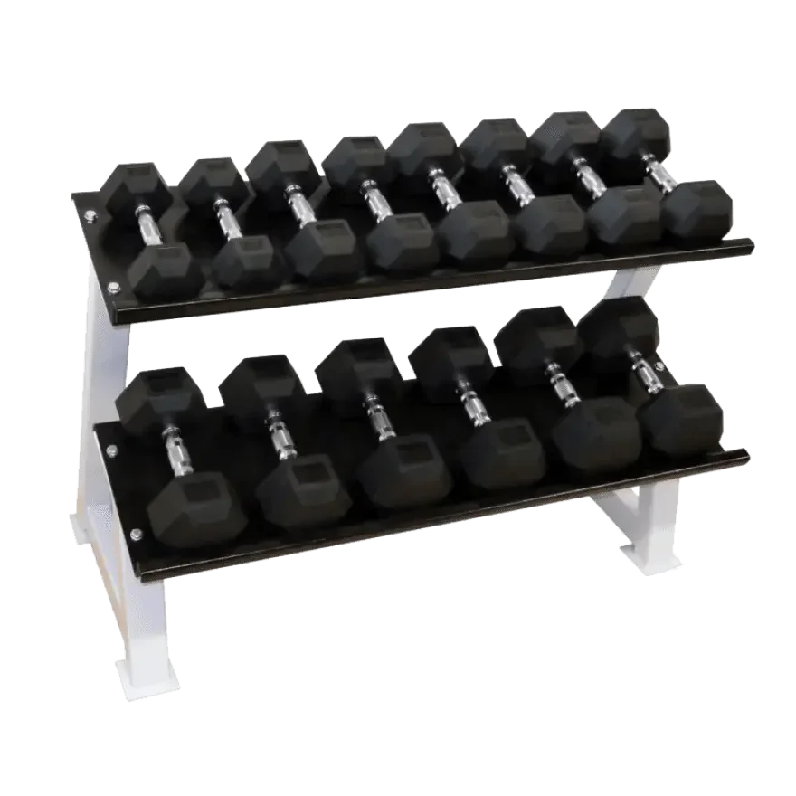 HEX Hantel-Satz | 5Kg - 50Kg | gummierte Kurzhanteln | 2,5Kg Abstufung |