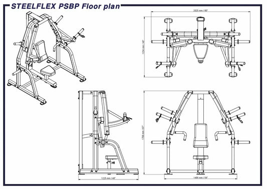 Plate-Load | Bankdrückmaschine | Studio | 300 Kg Belastbarkeit | PSBP |