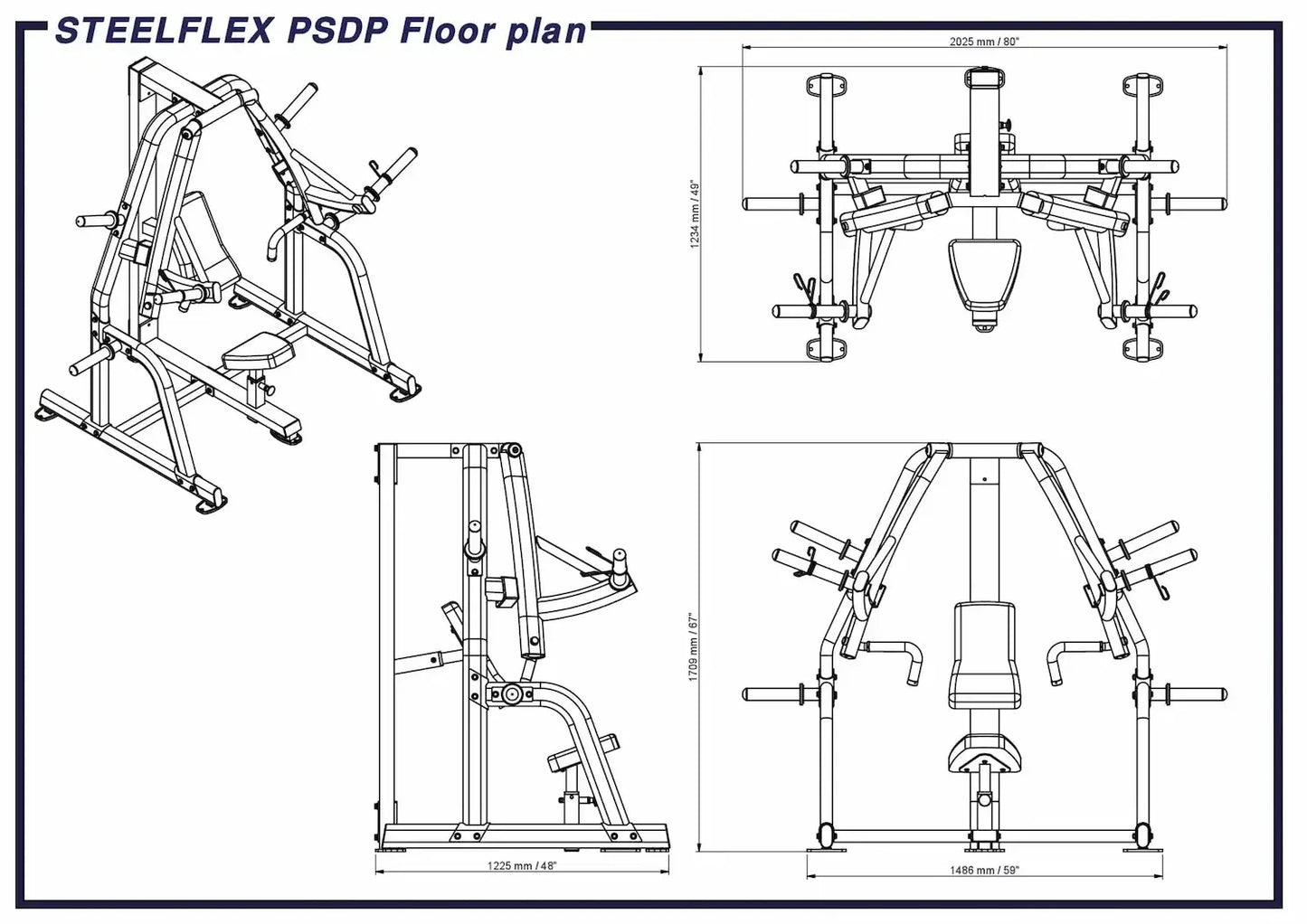 Plate-Load | Brustpresse | Isolateral | 250 Kg Belastbarkeit | PSDP |
