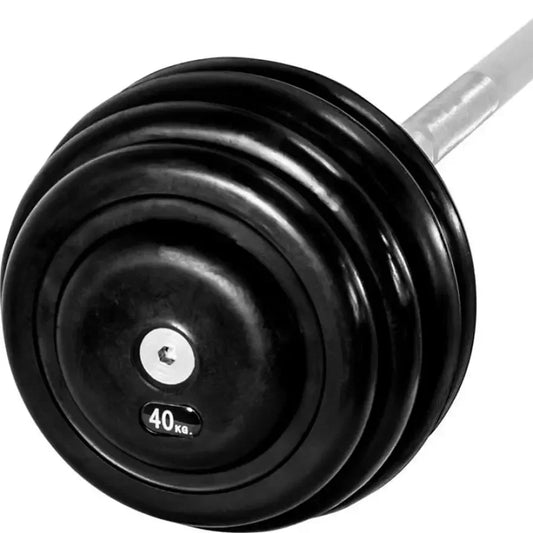 gummierte Profi Kompakt-Langhanteln | 10 - 60 Kg | 2,5 kg Abstufung |