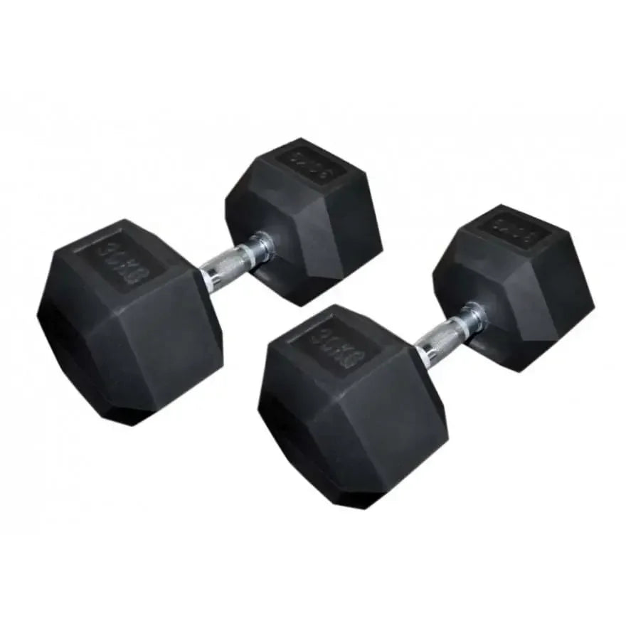 HEX Hantel-Satz | 5Kg - 50Kg | gummierte Kurzhanteln | 2,5Kg Abstufung |