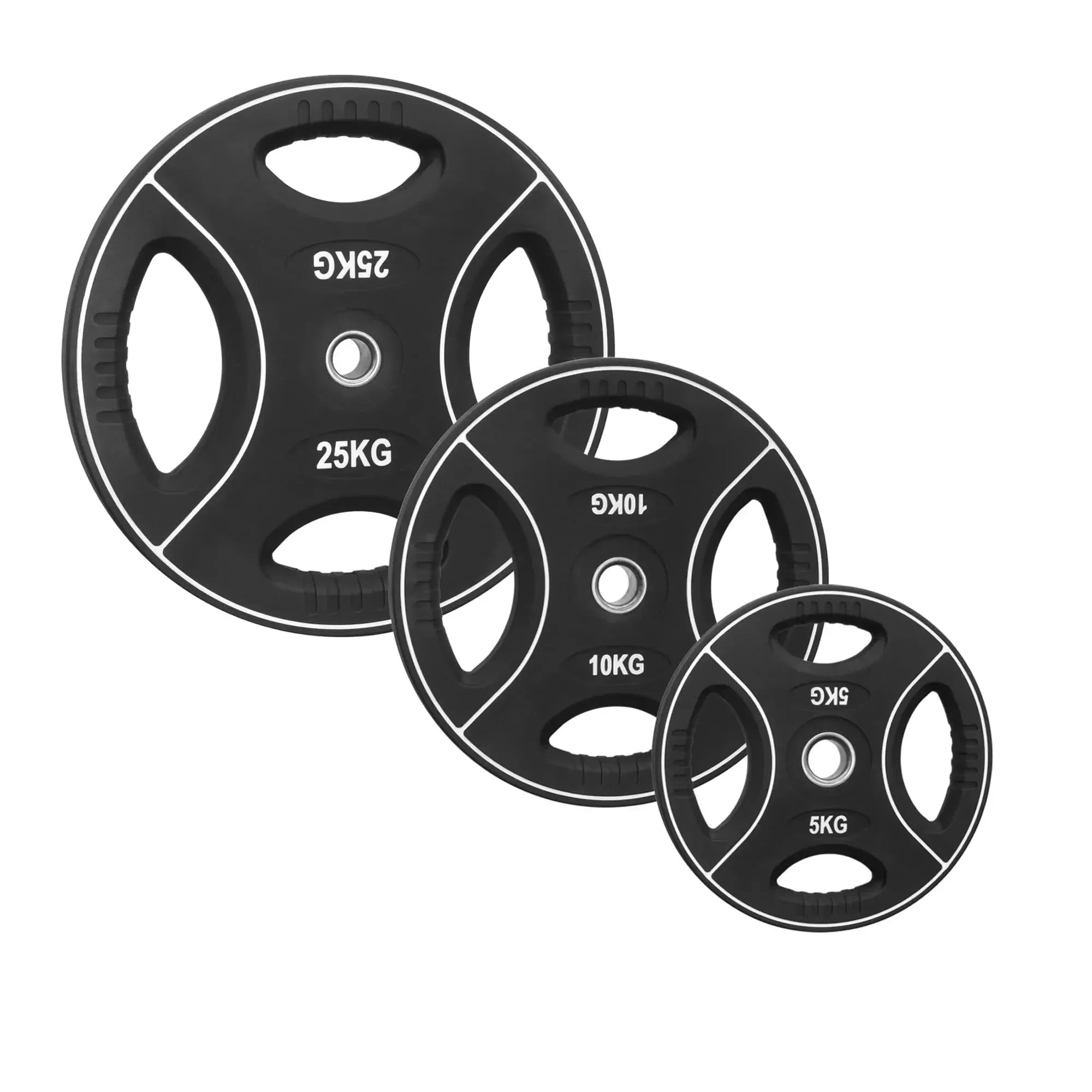 Hantelscheibe | Polyurethan - PU | 30/31 mm | 4-Grip-Design | 1,25 Kg - 25 Kg |