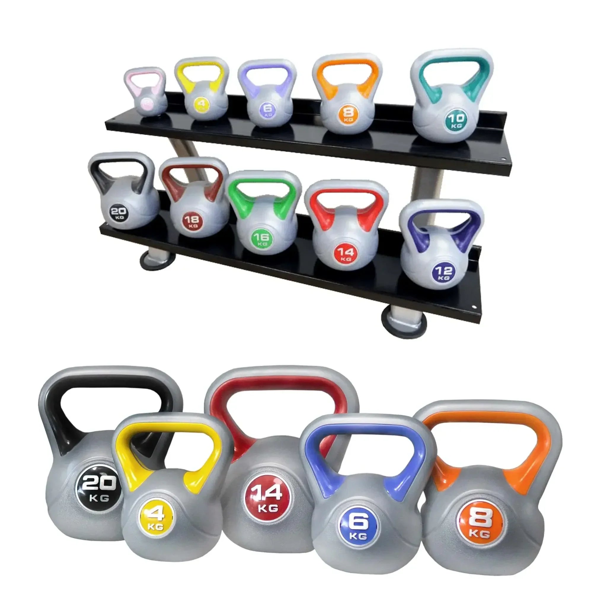 Kettlebell | farbcodiert | 2 - 20 Kg | Kunststoffummantelt | K-Bell-P |