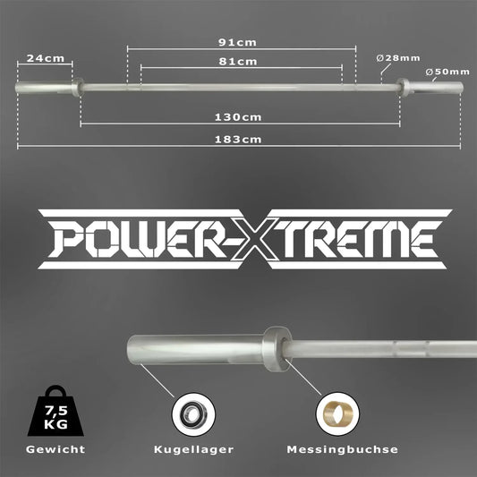 Technique-Bar | 50mm | Technik-Junior-Langhantelstange | 183cm | 7,5Kg