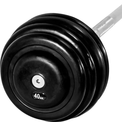 gummierte Profi Kompakt-Langhanteln | 10 - 60 Kg | 2,5 kg Abstufung |