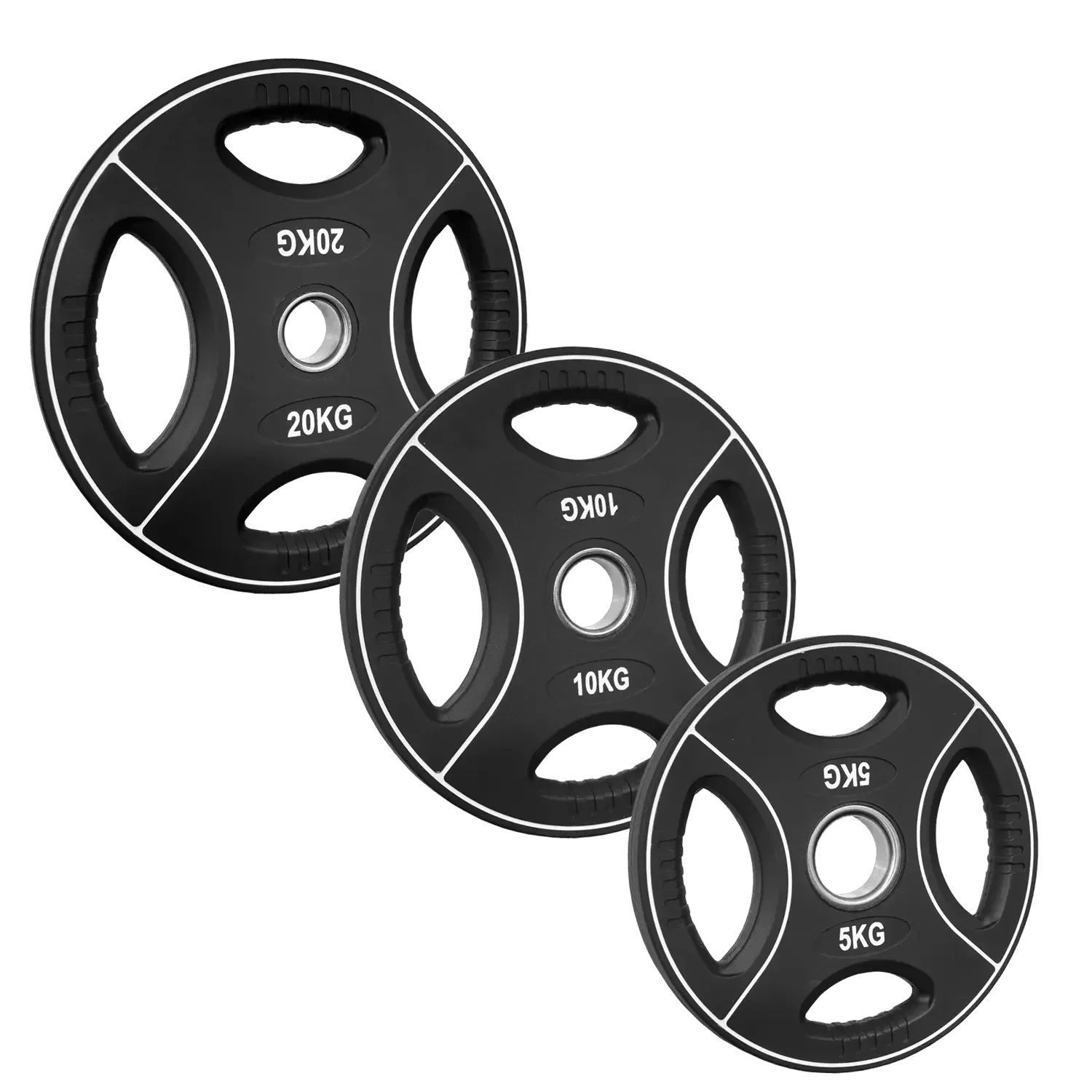 PU Hantelscheibe | 50/51 mm | 4-Grip-Design | 1,25 Kg - 25 Kg |